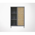 Armoire portes coulissantes bois cannage SEJINA - HK Living