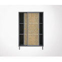 Armoire portes coulissantes bois cannage SEJINA - HK Living
