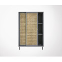 Armoire portes coulissantes bois cannage SEJINA - HK Living