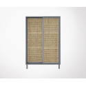 Armoire portes coulissantes bois cannage SEJINA - HK Living