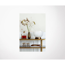 Lampe de table sphere verre blanc laiton ADELINA - Nordal
