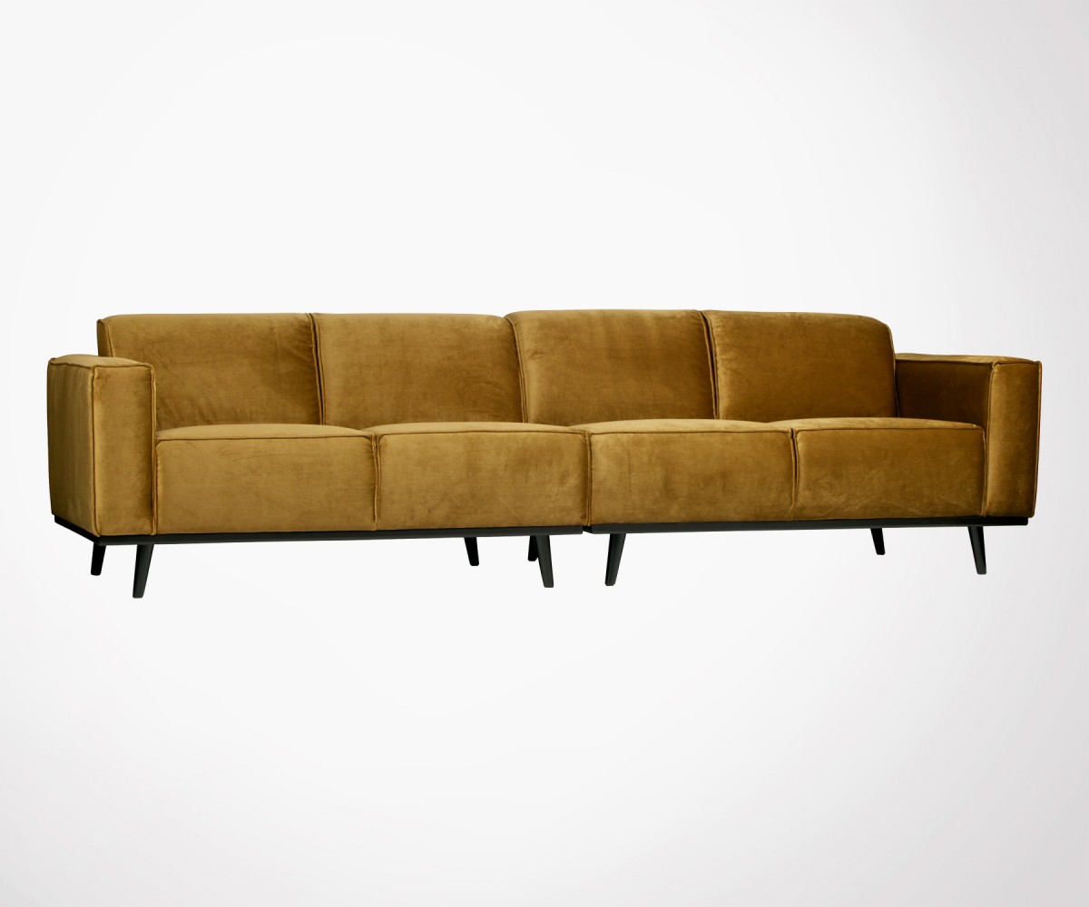 Grand canapé velours 4 places style rétro marque Be Pure Home