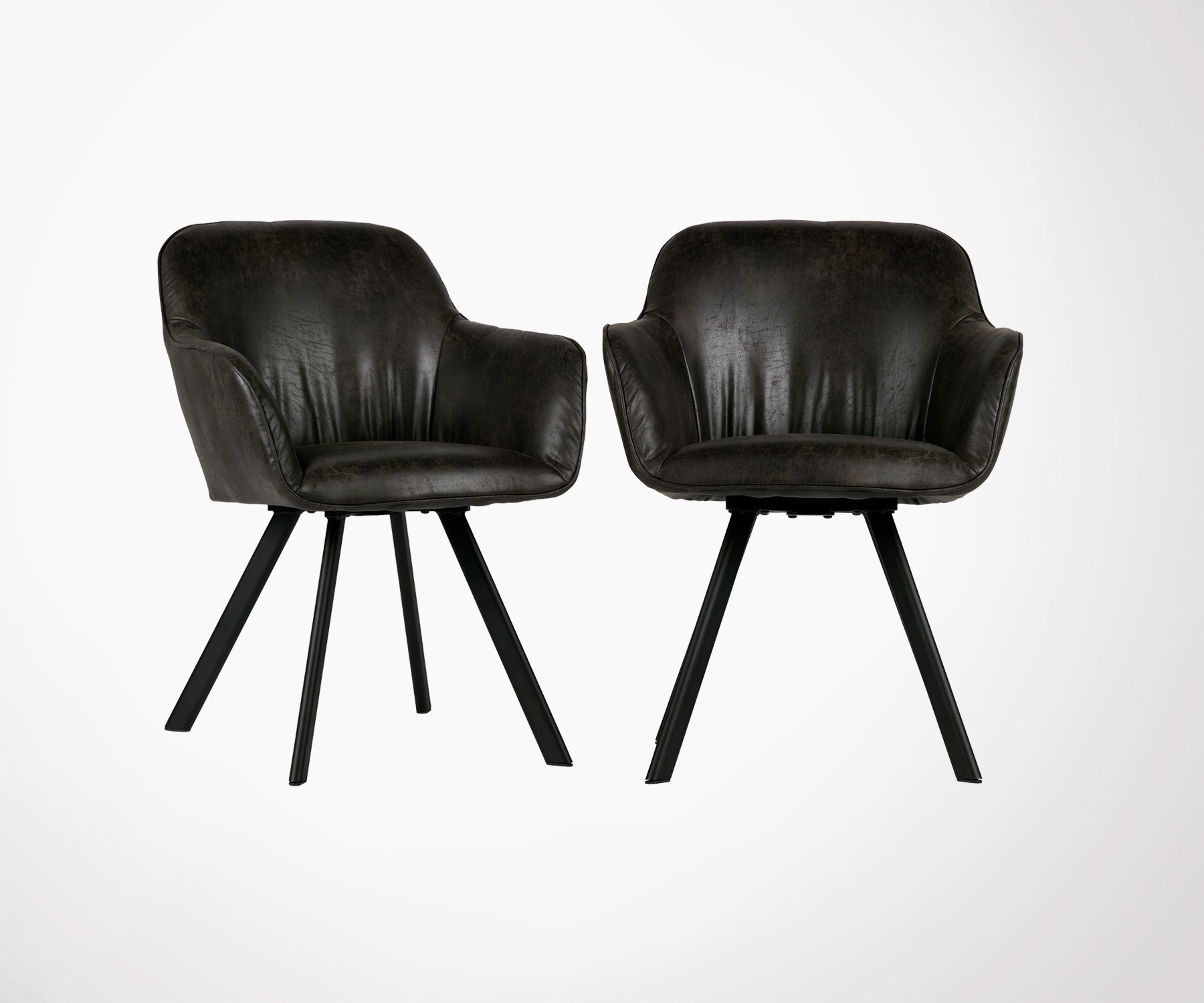 Chaise salle à manger aspect cuir design moderne 2 Chaise salle à manger aspect cuir design moderne 2