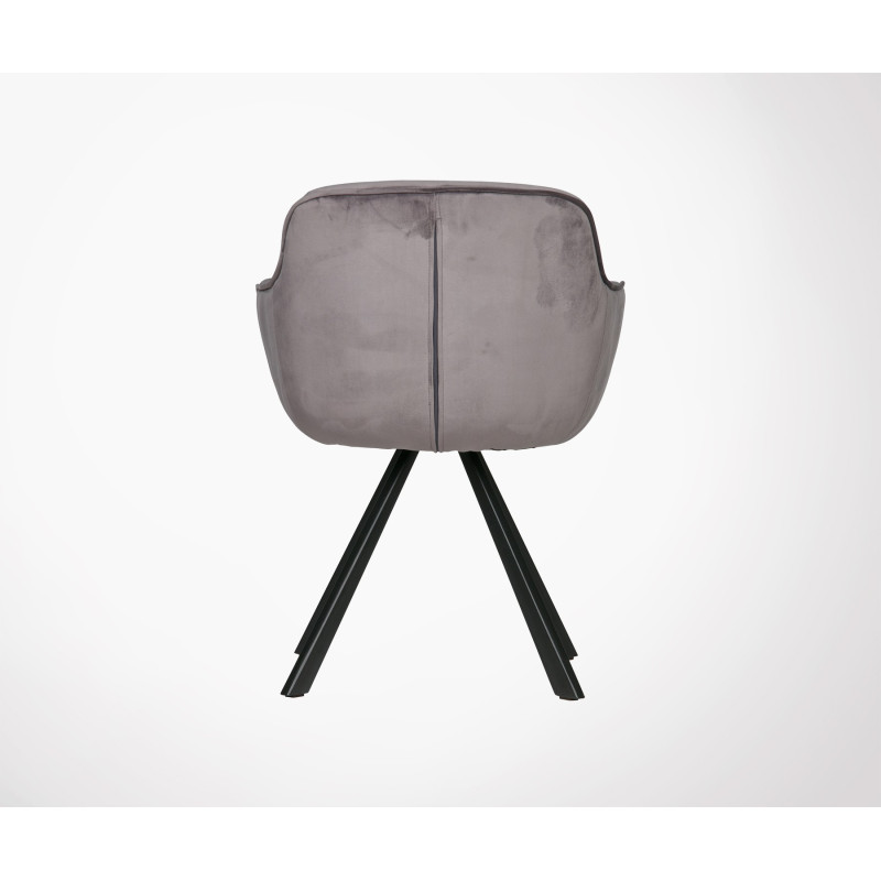 Chaise velours brillant rembourrée capitonnée ELIAN