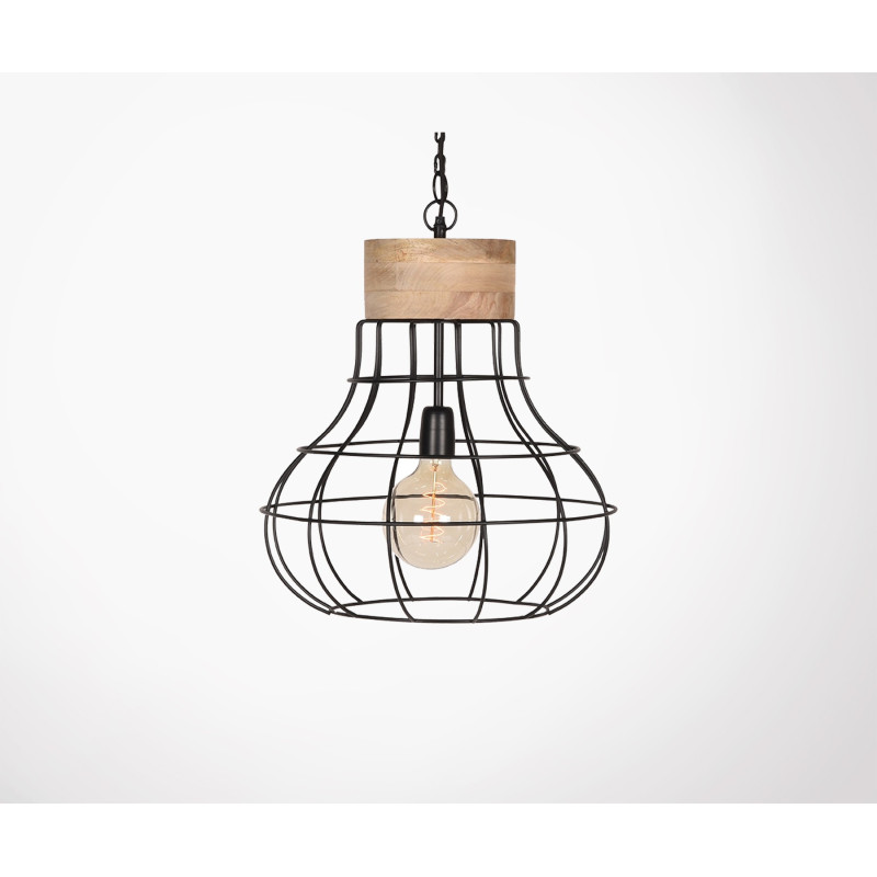 Suspension bois et métal style industriel PIX - Label 51