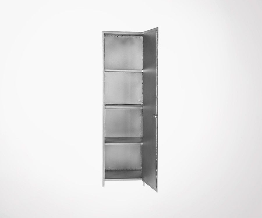 Armoire haute une porte en metal gris LUMINE - Label 51