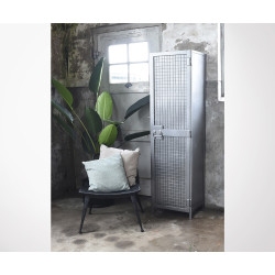 Armoire haute une porte en metal gris LUMINE - Label 51