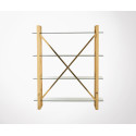 Etagère 4 planches en métal doré et verre CROSS