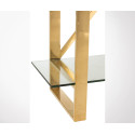 Etagère 4 planches en métal doré et verre CROSS