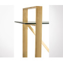 Etagère 4 planches en métal doré et verre CROSS