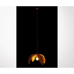 Suspension feuille de palmier métal doré PALMERAIE