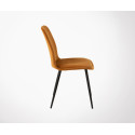 Lot 2 chaises design en tissu pieds métal SYCOL