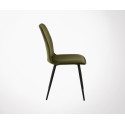Lot 2 chaises design en tissu pieds métal SYCOL