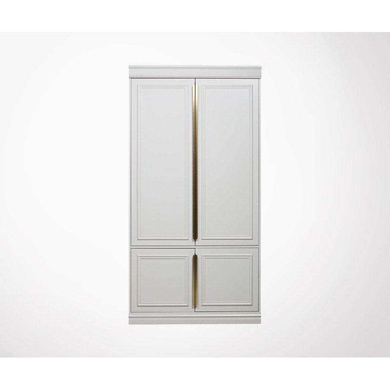 Armoire robuste bois massif finition laiton CLOUD - BePureHome