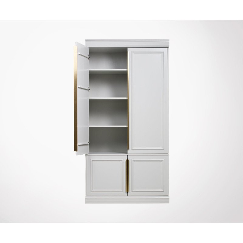 Armoire robuste bois massif finition laiton CLOUD - BePureHome