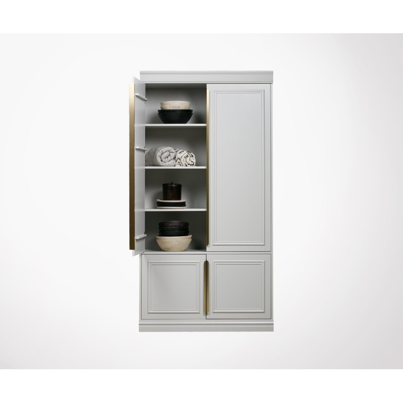 Armoire robuste bois massif finition laiton CLOUD - BePureHome
