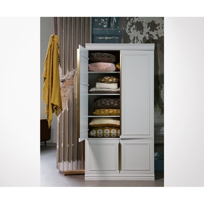 Armoire robuste bois massif finition laiton CLOUD - BePureHome