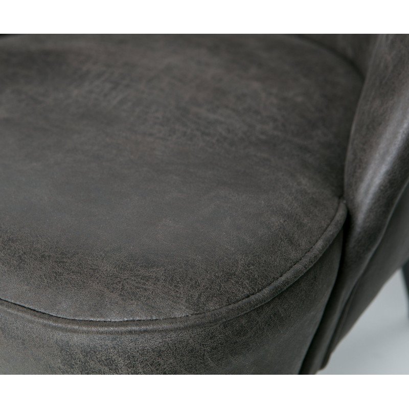 Fauteuil crapaud cuir véritable VOGUE - BePureHome