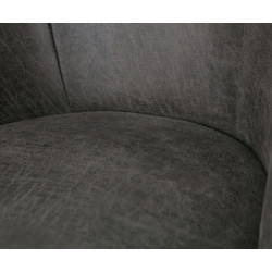 Fauteuil crapaud cuir véritable VOGUE - BePureHome