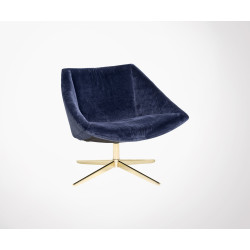 Fauteuil velours pivotant ORKA