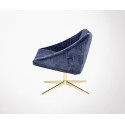 Fauteuil 1 personne velours bleu ORKA- Bloomingville