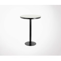 Table haute ronde 80cm plateau verre noir GOGE - Nordal