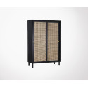 Armoire portes coulissantes bois cannage SEJINA - HK Living