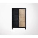 Armoire portes coulissantes bois cannage SEJINA - HK Living