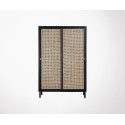 Armoire portes coulissantes bois cannage SEJINA - HK Living
