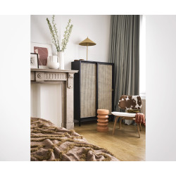 Armoire portes coulissantes bois cannage SEJINA - HK Living