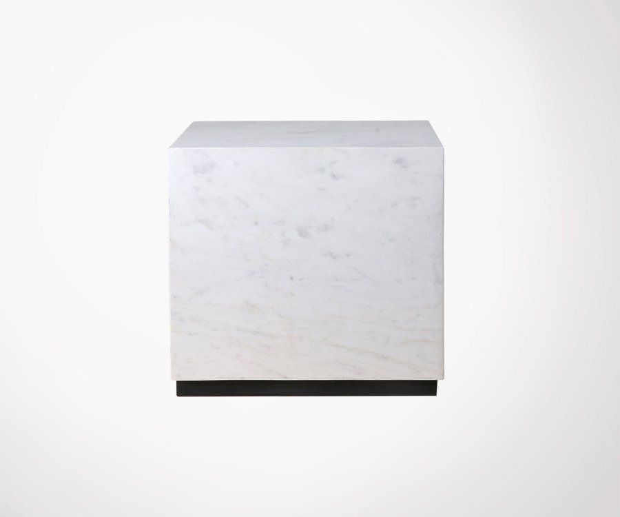 Table basse 35cm cubique marbre blanc STRUK - HK Living