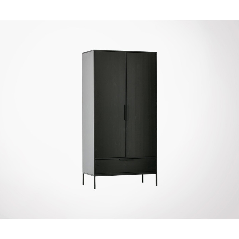 Armoire à linge 180x100cm bois massif fsc MADAM - Woood
