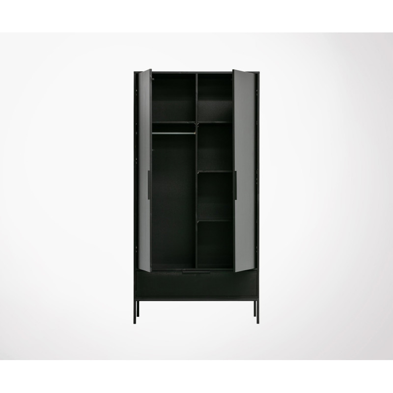 Armoire à linge 180x100cm bois massif fsc MADAM - Woood
