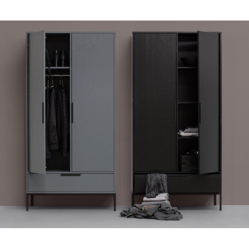 Armoire à linge 180x100cm bois massif fsc MADAM - Woood