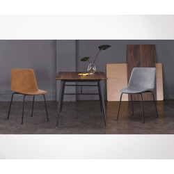 Lot 2 chaises design simili cuir HARONA