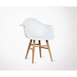 Fauteuil design pieds bois clair ORGA