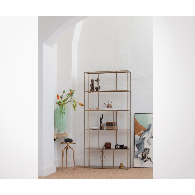 Etagère design style art déco en laiton vieilli, marque Be Pure Home