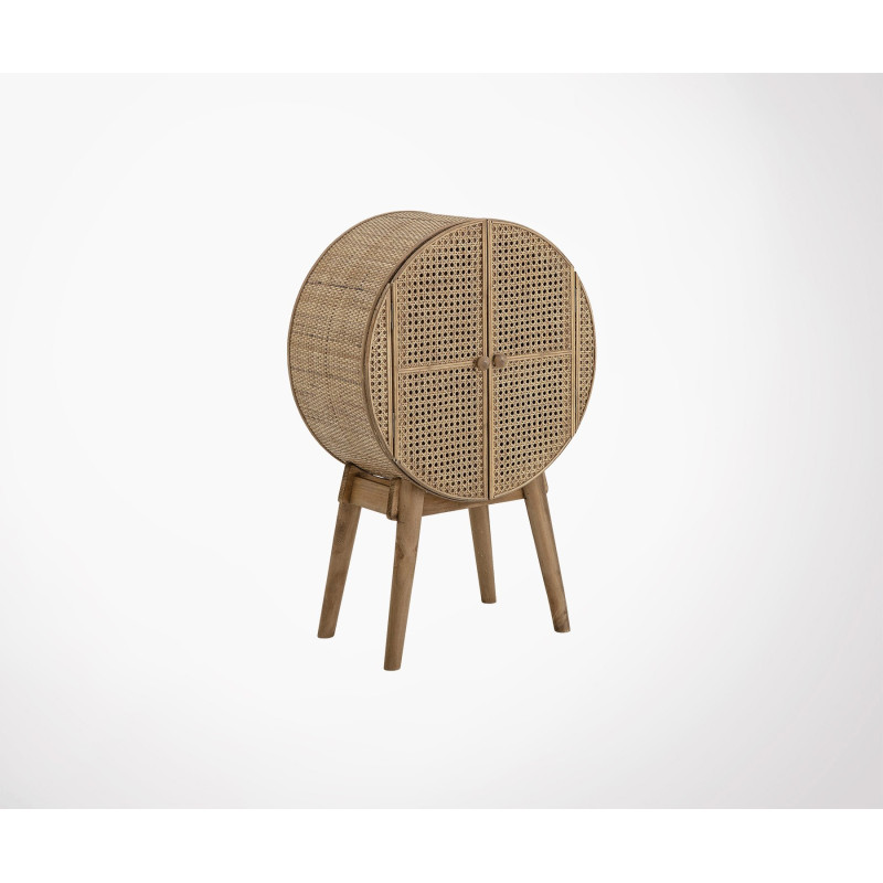 Armoire ronde rotin style bohème ethnique LOCA - Bloomingville