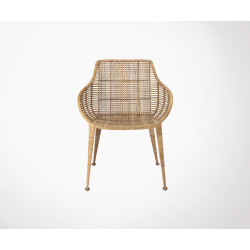 Chaise rotin lounge style bohème ZATA