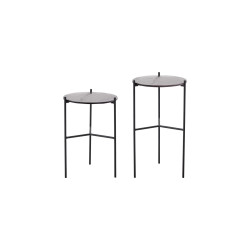 Lot de 2 tables d'appoint verre CELIA