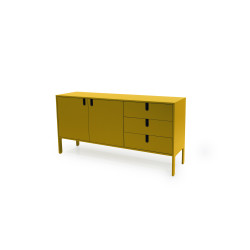 Buffet bas design 2 portes 3 tiroirs DINA