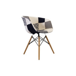 Chaise tissu patchwork noir et blanc RAY