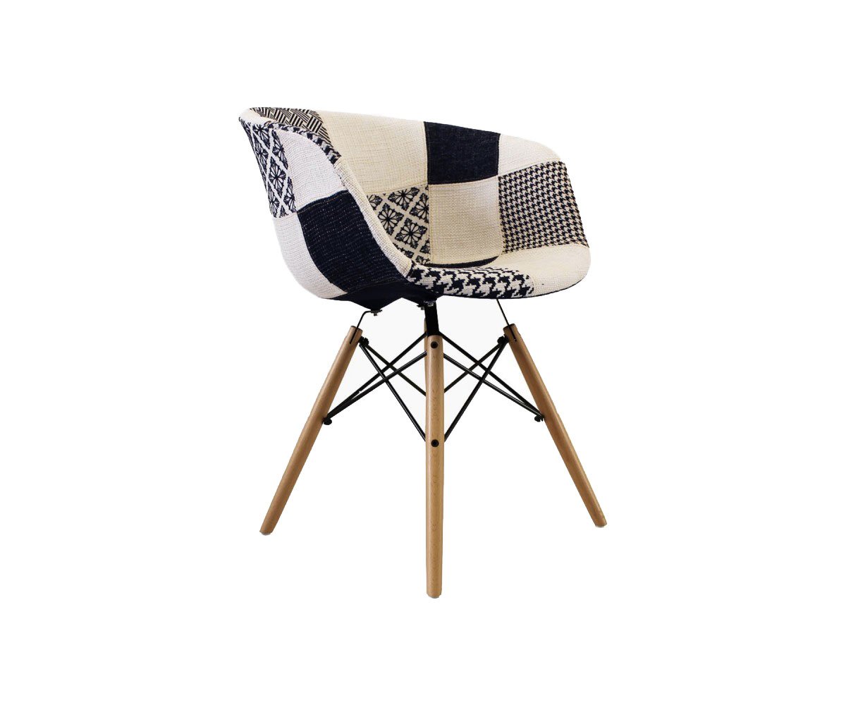 Chaise Tissu Patchwork Noir Et Blanc Style Scandinave A Decouvrir