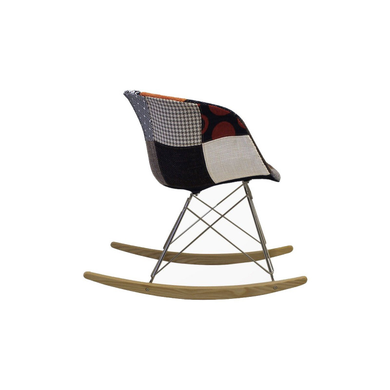 Chaise à bascule rembourrée patchwork RAY - Couleurs au choix