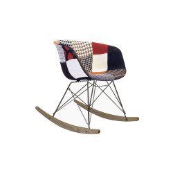 Chaise à bascule rembourrée patchwork RAY - Couleurs au choix