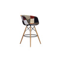Tabouret de bar scandinave assise rembourrée MOND - Patchwork