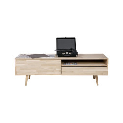 Meuble TV chêne massif look rétro 150cm GORTY