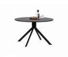 Table à manger ronde design 120cm bois noir SIDE - Woood