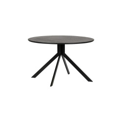 Table à manger ronde design 120cm bois noir SIDE