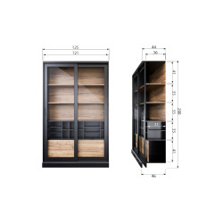 Grande vitrine bois 200cm LAFFERTY